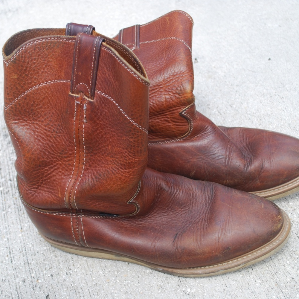Justin Work Boots Cognac